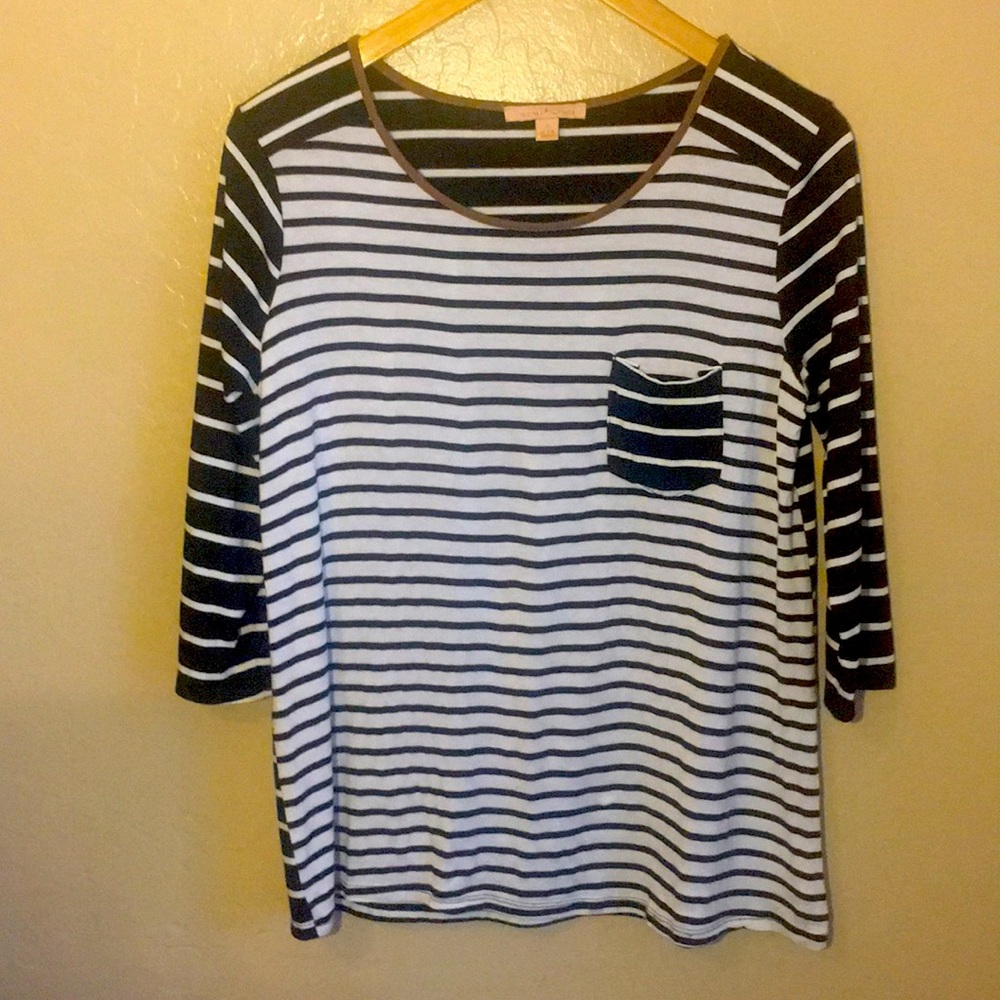 GIBSON LATIMER striped long-sleeve top